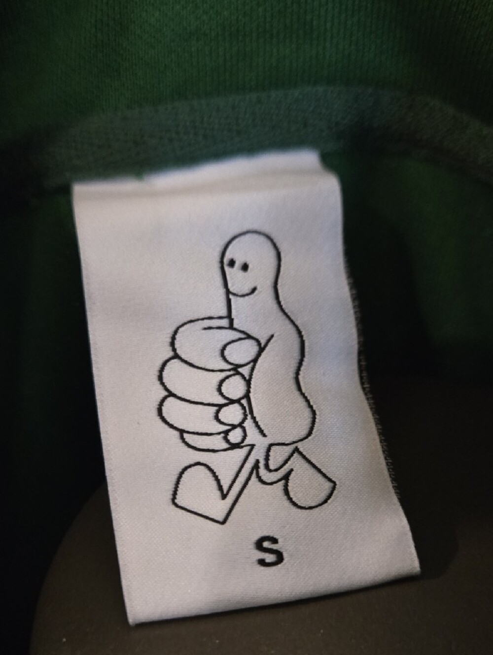 Rex Orange County Green Quarter-Zip Sweatshirt with 'WHO CARES?' Graphic - Picture 3 of 5